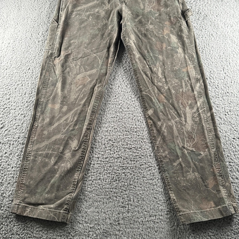 Abercrombie & Fitch Cargo Pants Mens 34(33 Fits)x32 Green Camo Loose Workwear - Picture 3 of 13